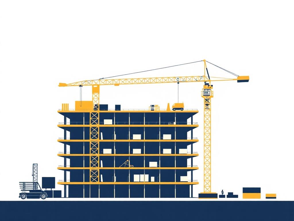 Illustration of a construction site symbolising work in progress